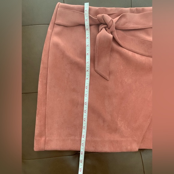 LOFT Pink Faux Suede Skirt With Tie. Size 4. - Picture 5 of 6